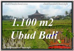 JUAL MURAH TANAH di UBUD 1,100 m2 VIEW SAWAH, LINGKUNGAN VILLA